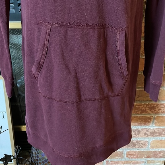 Abercrombie & Fitch Maroon Hoodie Sweatshirt Mini Dress - Picture 3 of 7